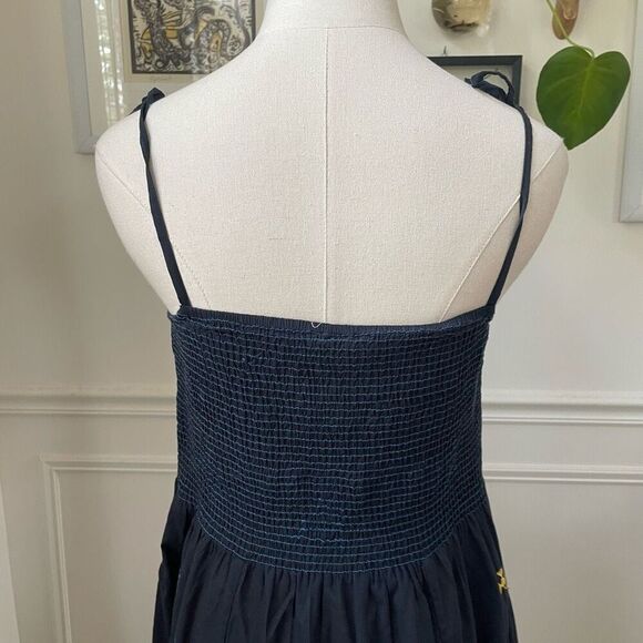 Anthropologie Figue Azalea Tie-Strap Midi Dress Dark Blue $525 S - Picture 8 of 10